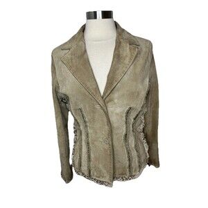 90's VTG Wilsons Leather Maxima Suede Blazer Jacket W/ Purse Hippie Western  L